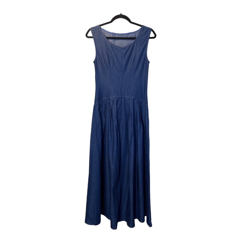 NWT Commense Faux Denim Sleeveless Pleated Maxi Dress XS - M SOLD OUT - Picture 6 of 8